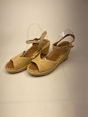 Gentle Souls by Kenneth Cole Women's Nomi Raffia Wedge Sandal Sz 11
